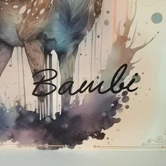 Realistic Bambi Disney 100th Anniversary Limited Art Card Print Big One 214/255